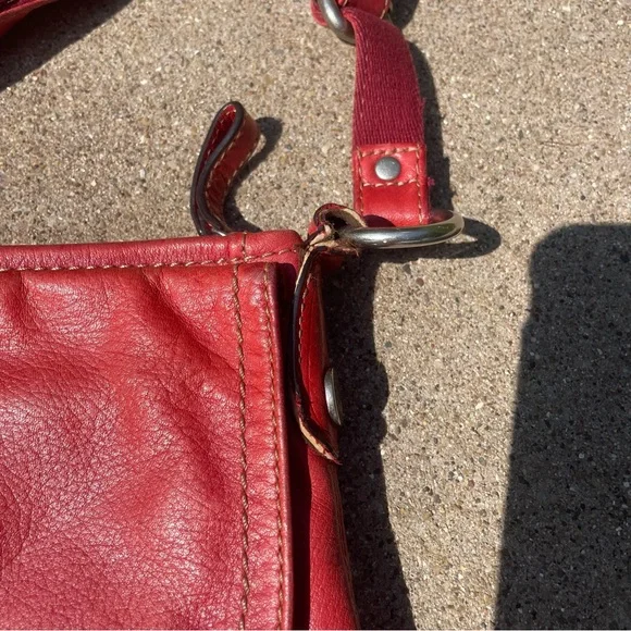 Fossil Red Leather Women's Bag - Picture 7 of 12